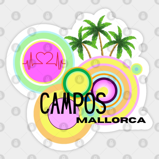 Campos, Mallorca Spain Sticker by Papilio Art